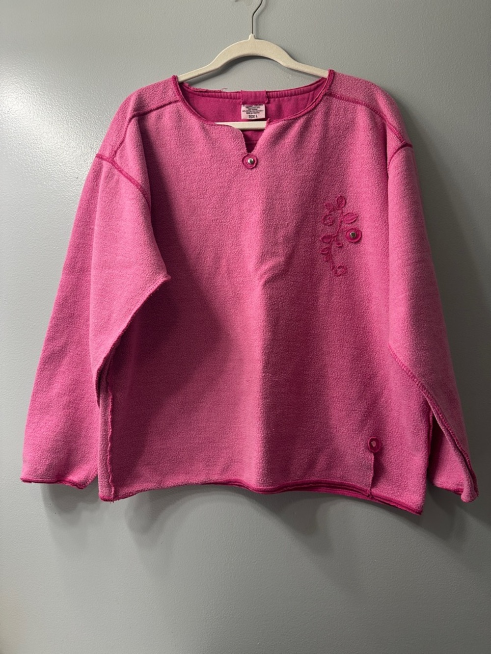 Comfort Colors Pink Embroidered Pullover Sweatshirt
